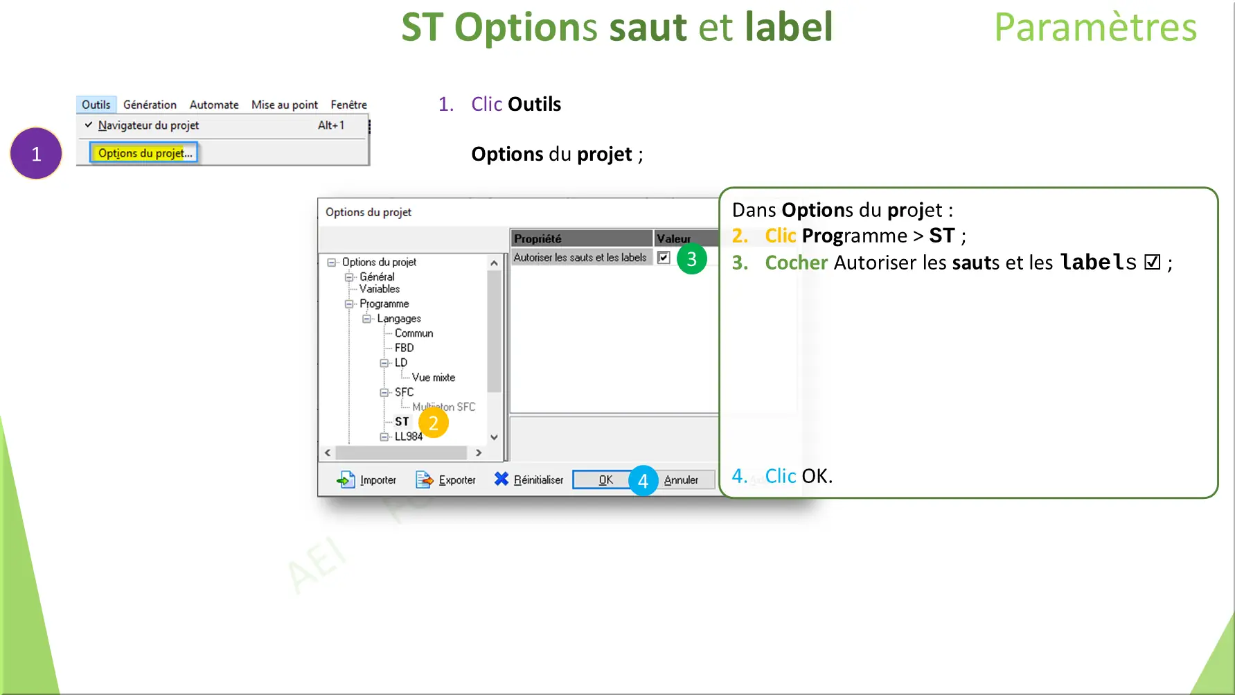 ST Options saut et label